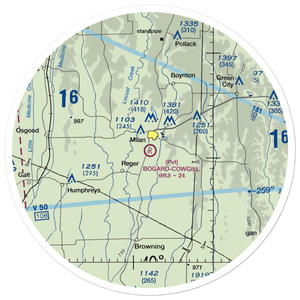 Bogard-Cowgill Airport (MU38) VFR Sectional Sticker (30 mile)