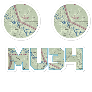 Haven Wood Airport (MU34) VFR Sectional Sticker Pack