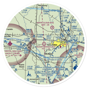 Sugar Branch Airport (MU32) VFR Sectional Sticker (30 mile)