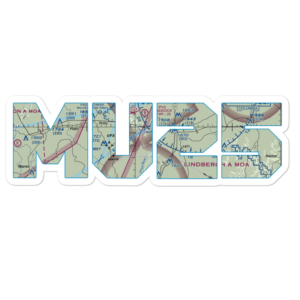 Piney Bend Airport (MU25) VFR Sectional Sticker 