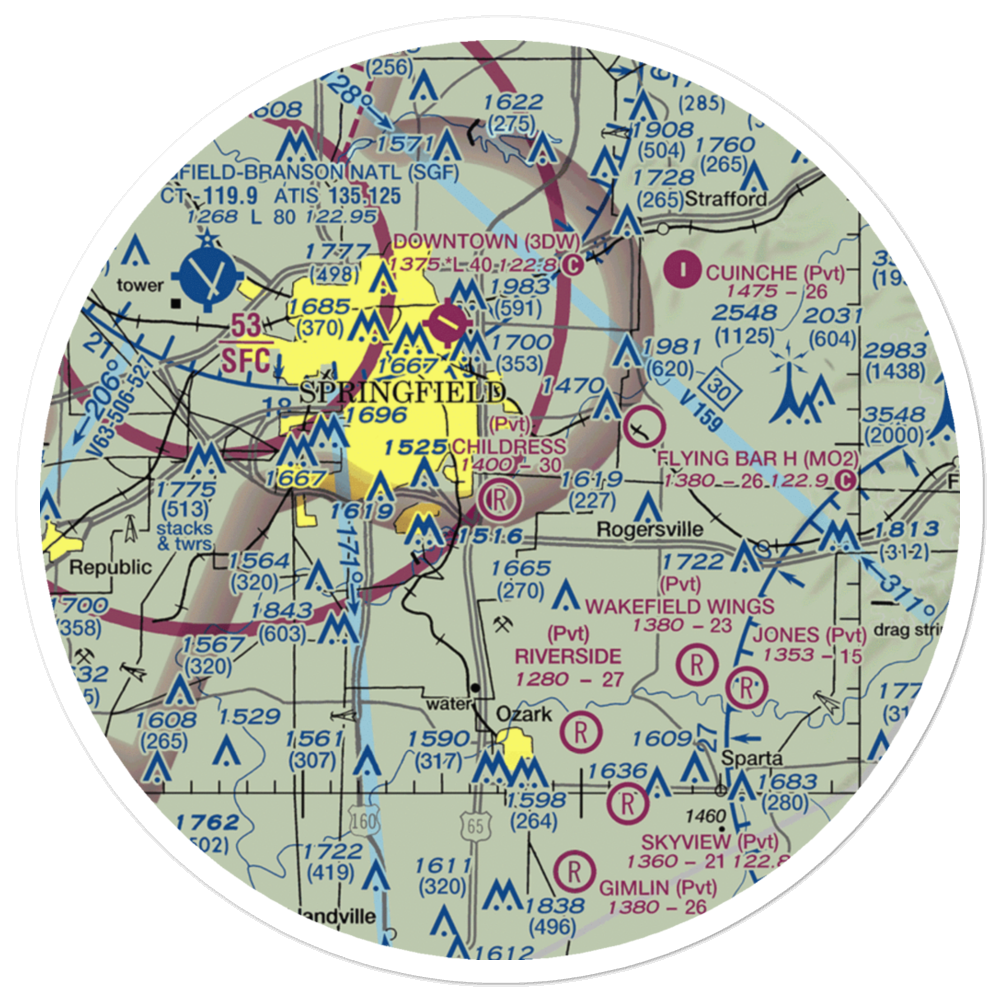 Childress Airstrip (MU12) VFR Sectional Sticker (30 mile) 