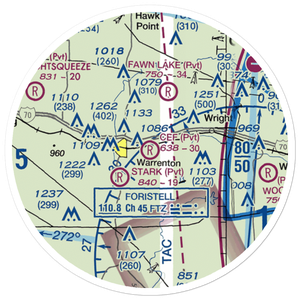 C.E.F. Airport (MU02) VFR Sectional Sticker (20 mile)