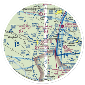 C.E.F. Airport (MU02) VFR Sectional Sticker (30 mile)