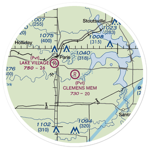 Samuel L. Clemens Memorial Airport (MU00) VFR Sectional Sticker (20 mile)