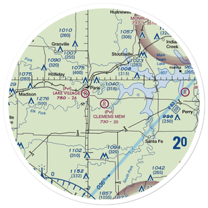 Samuel L. Clemens Memorial Airport (MU00) VFR Sectional Sticker (30 mile)
