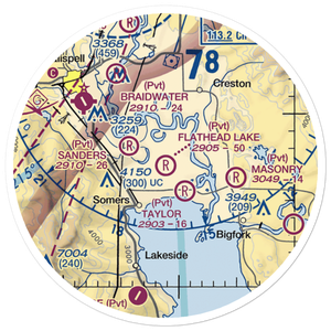 Flathead Lake Sky Ranch Airport (MT95) VFR Sectional Sticker (20 mile)