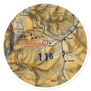 Ousel Falls Airport (MT94) VFR Sectional Sticker (20 mile)
