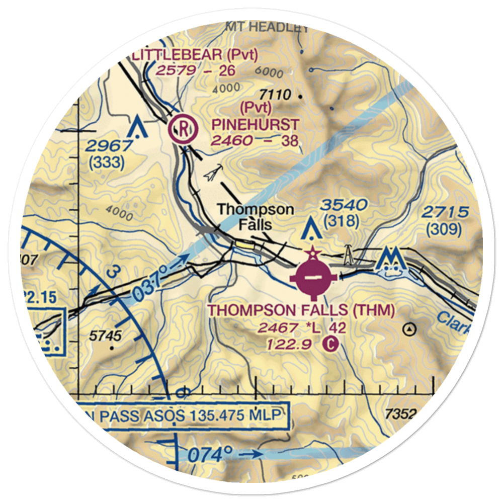 Dave's Landing Seaplane Base (MT92) VFR Sectional Sticker (20 mile) 