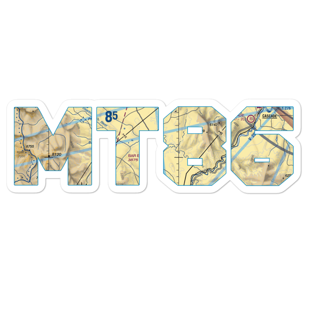Bar E Airport (MT86) VFR Sectional Sticker 