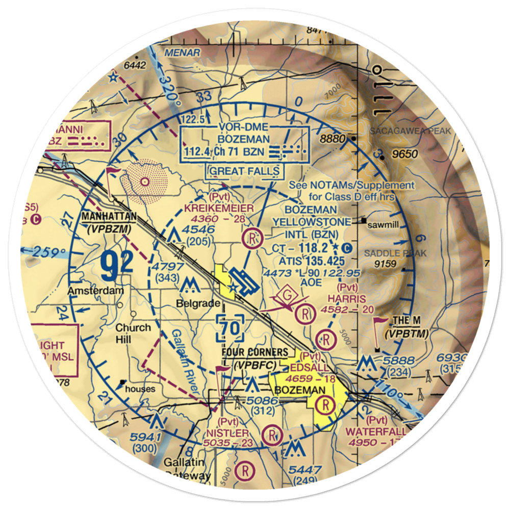 Thompson Field (MT81) VFR Sectional Sticker (30 mile) 