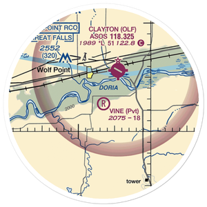 Vine Airport (MT80) VFR Sectional Sticker (20 mile)