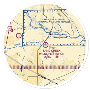 Sand Creek Wildlife Station Airport (MT79) VFR Sectional Sticker (20 mile)