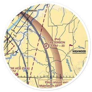 Peterson Ranch Airport (MT77) VFR Sectional Sticker (20 mile)