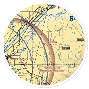 Peterson Ranch Airport (MT77) VFR Sectional Sticker (30 mile)