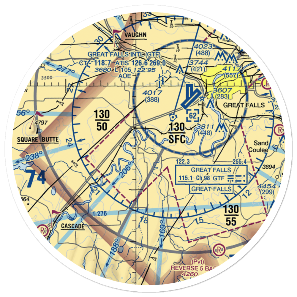 Smith Farms Airport (MT76) VFR Sectional Sticker (30 mile) 