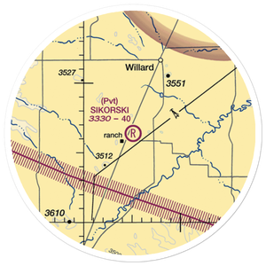 Sikorski Ranch Airport (MT74) VFR Sectional Sticker (20 mile)