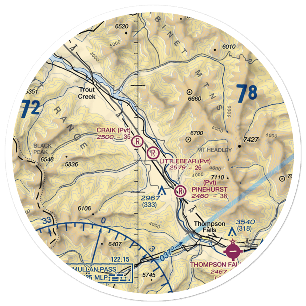 Littlebear Airport (MT69) VFR Sectional Sticker (30 mile) 