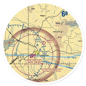 Smithfield Airport (MT65) VFR Sectional Sticker (30 mile)