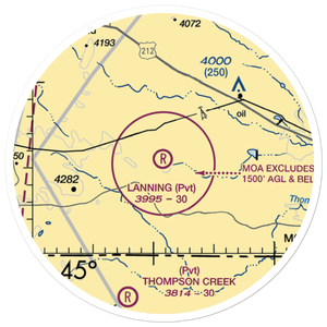 Lanning Ranch Airport (MT50) VFR Sectional Sticker (20 mile)