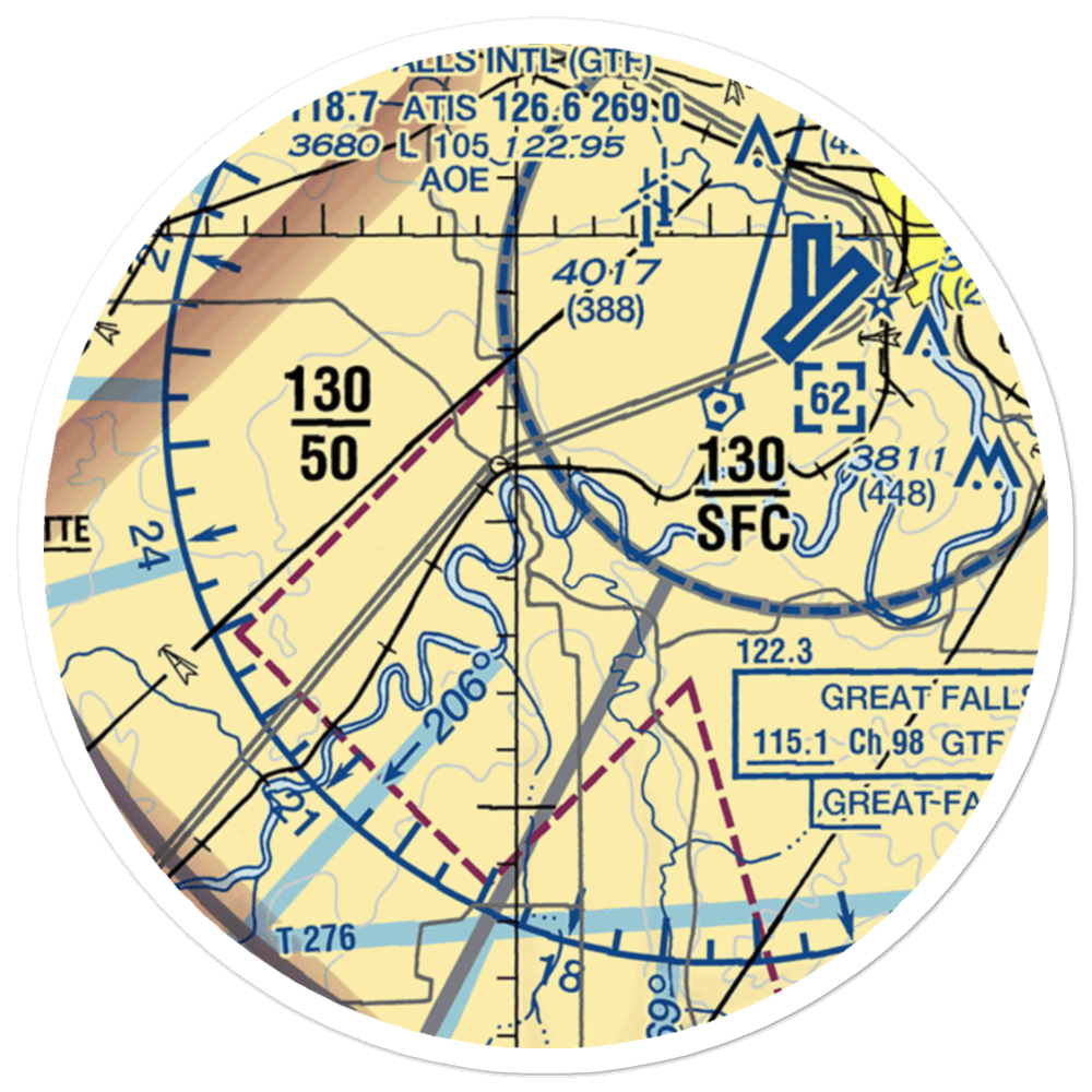 Bair Airport (MT33) VFR Sectional Sticker (20 mile) 