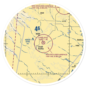 Laird Ranch Airport (MT05) VFR Sectional Sticker (30 mile)