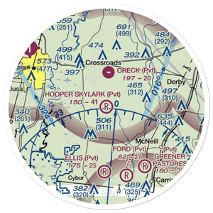 Hooper Skylark Field (MS93) VFR Sectional Sticker (20 mile)