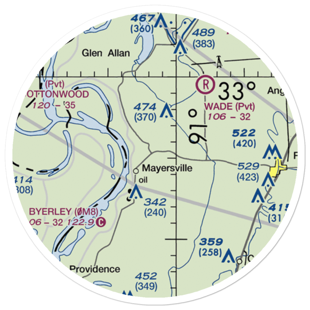 Heigle Field (MS92) VFR Sectional Sticker (20 mile) 