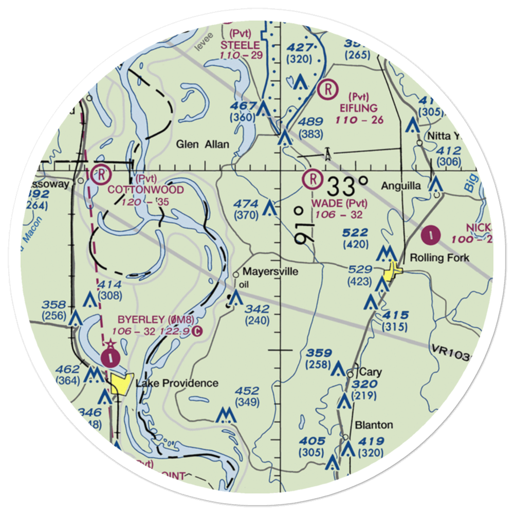 Heigle Field (MS92) VFR Sectional Sticker (30 mile) 