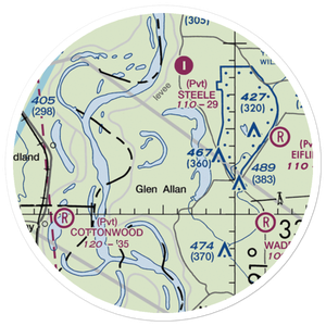 Oglesby Farms Inc. Airport (MS86) VFR Sectional Sticker (20 mile)