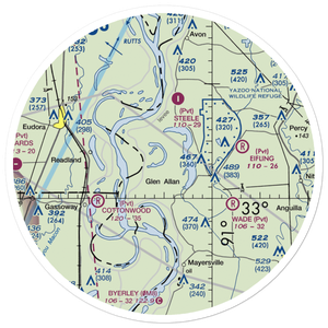 Oglesby Farms Inc. Airport (MS86) VFR Sectional Sticker (30 mile)