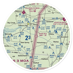 Wade Field (MS76) VFR Sectional Sticker (30 mile)