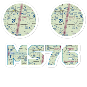 Wade Field (MS76) VFR Sectional Sticker Pack