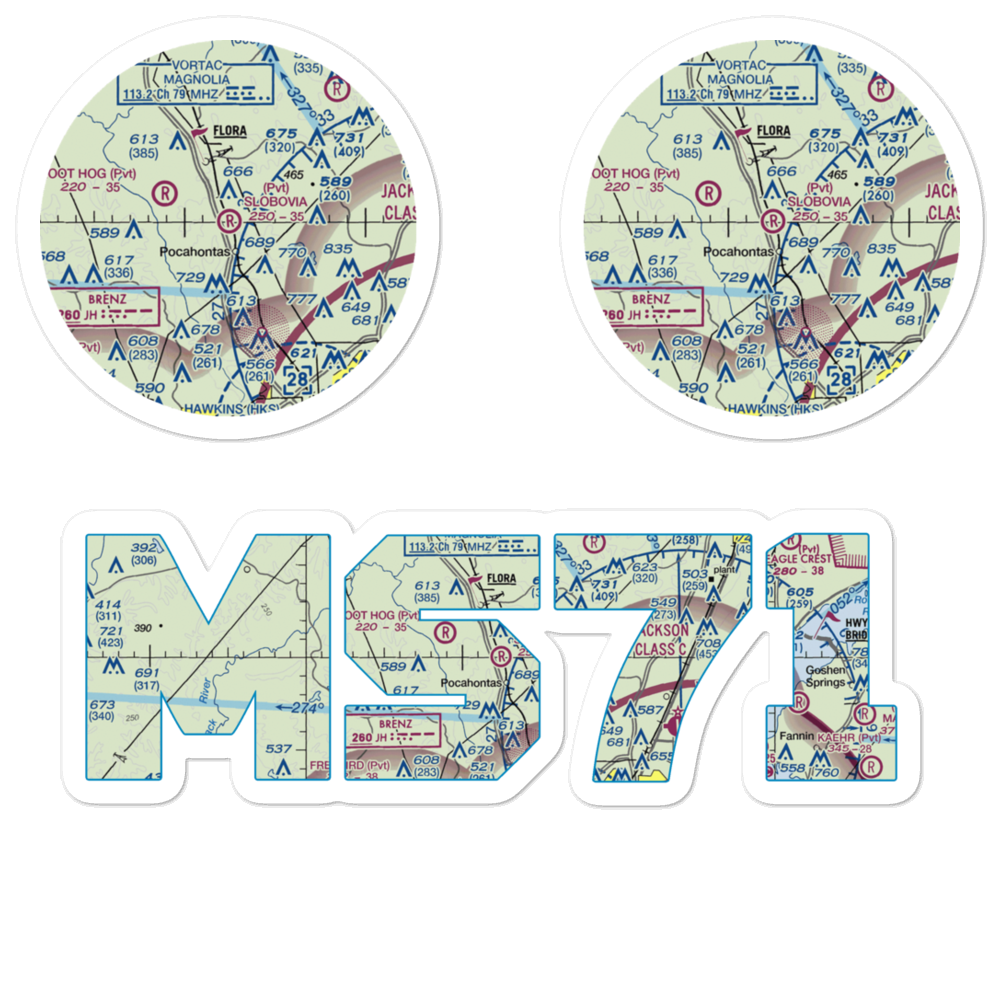 Slobovia Outernational Airport (MS71) VFR Sectional Sticker Pack 