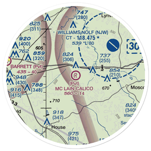 Mc Lain  -Calico Airport (MS70) VFR Sectional Sticker (20 mile)