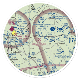 Mc Lain  -Calico Airport (MS70) VFR Sectional Sticker (30 mile)