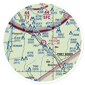 Falcon Field (MS69) VFR Sectional Sticker (20 mile)