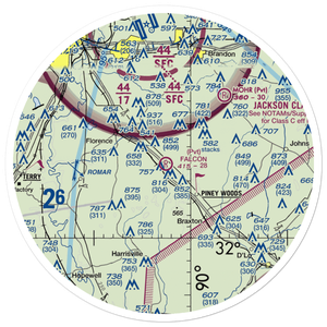 Falcon Field (MS69) VFR Sectional Sticker (30 mile)