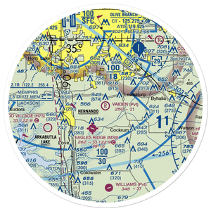 Vaiden Landing Airport (MS64) VFR Sectional Sticker (30 mile)