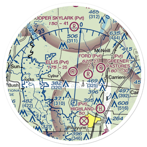 Simpson Field (MS61) VFR Sectional Sticker (20 mile)