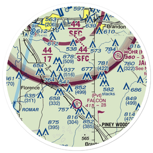 Tullos Field (MS58) VFR Sectional Sticker (20 mile)
