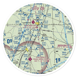 Wolf River Ranch Airport (MS53) VFR Sectional Sticker (30 mile)