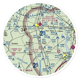 Leuth Flying Service Airport (MS52) VFR Sectional Sticker (30 mile)