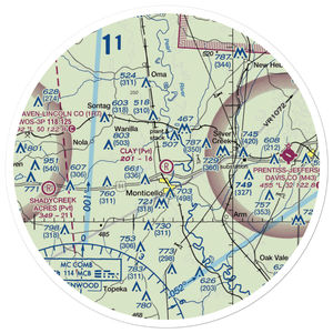 Clay Airport (MS50) VFR Sectional Sticker (30 mile)