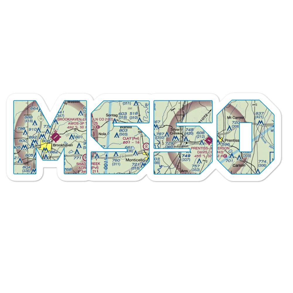 Clay Airport (MS50) VFR Sectional Sticker 
