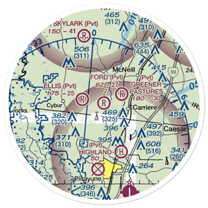 George Ford Airport (MS48) VFR Sectional Sticker (20 mile)