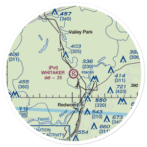 Whitaker Airport (MS43) VFR Sectional Sticker (20 mile)