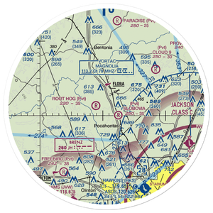 Mississippi Petrified Forest Airport (MS42) VFR Sectional Sticker (30 mile)