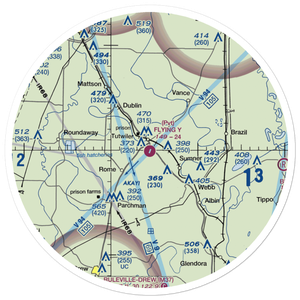 Flying Y Service Airport (MS41) VFR Sectional Sticker (30 mile)