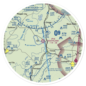 Southland Flying Service Inc. Airport (MS40) VFR Sectional Sticker (30 mile)