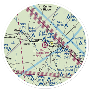 Smith County Airport (MS39) VFR Sectional Sticker (20 mile)